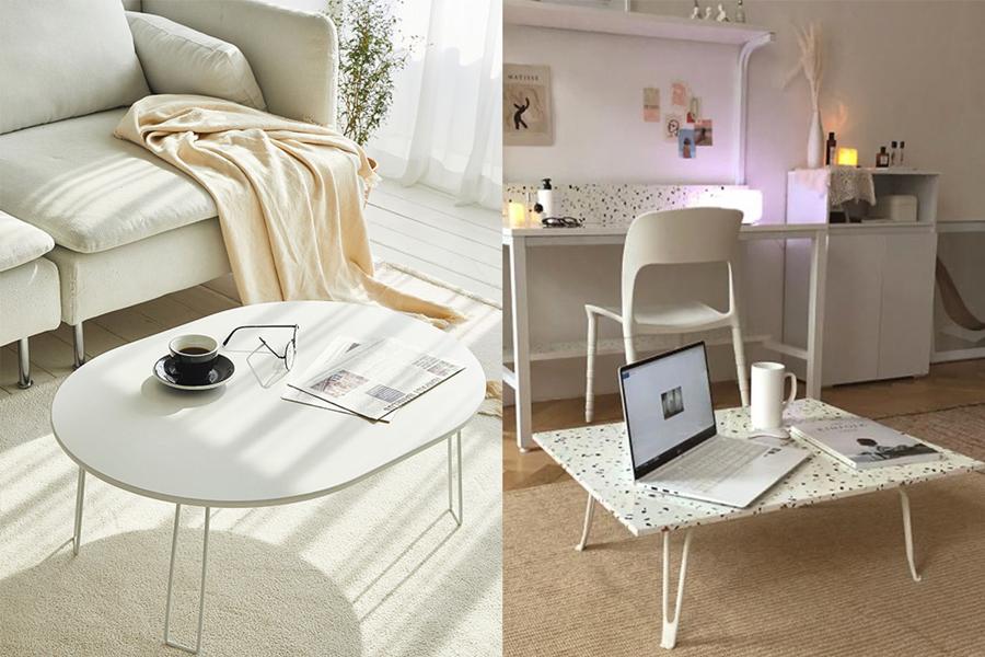 小型但設計感十足的桌子，適合韓式室內裝潢的家居用品。
