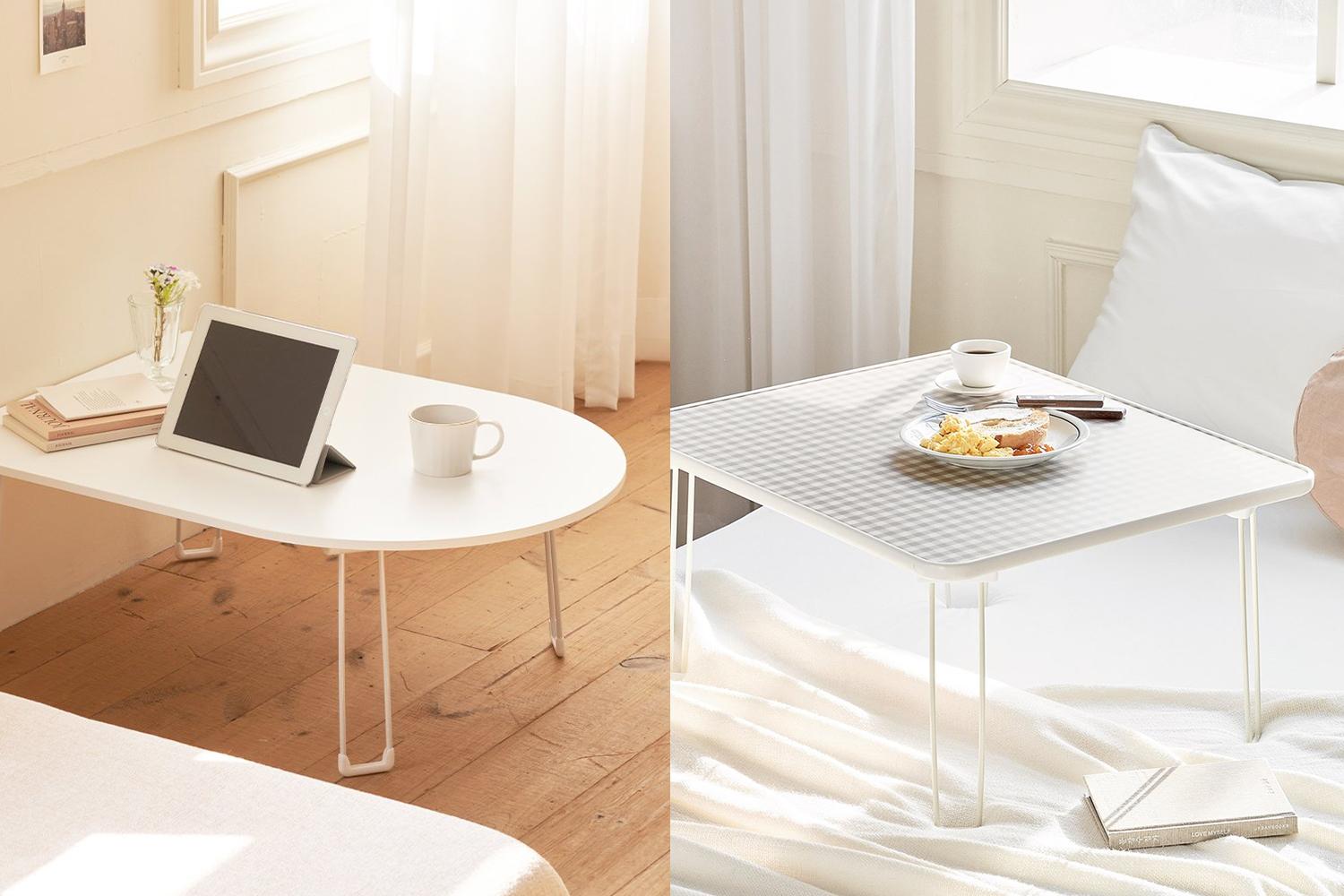 Ein kleiner, praktischer Klapptisch in minimalistischem Design, perfekt für kompakte Räume.