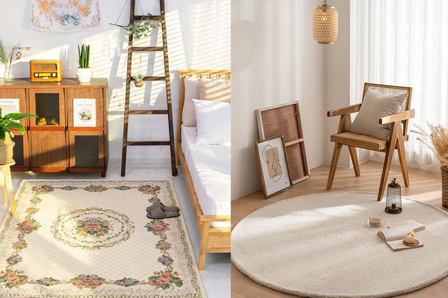 獨特花紋的韓國地毯，提升房間氛圍的韓式居家裝飾品。