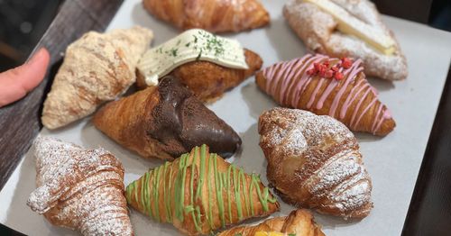 Mini croissants from Croissant Boutique 크라상점 on a tray