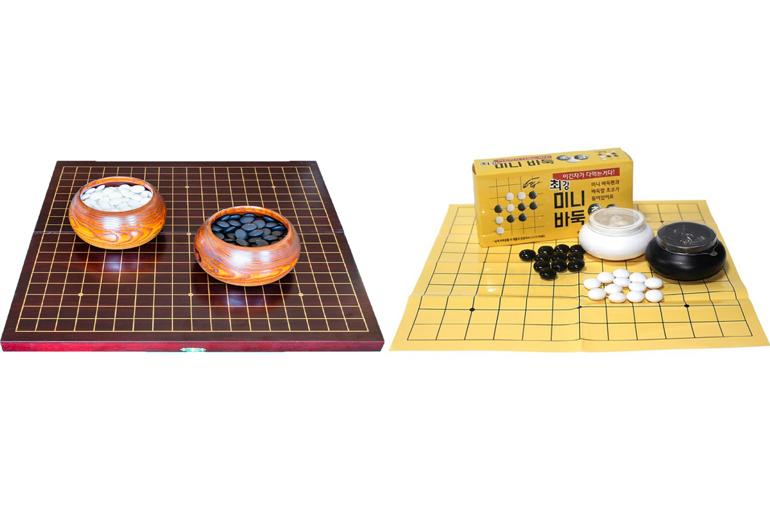 전통 바둑과 초코 바둑의 게임 세트.
