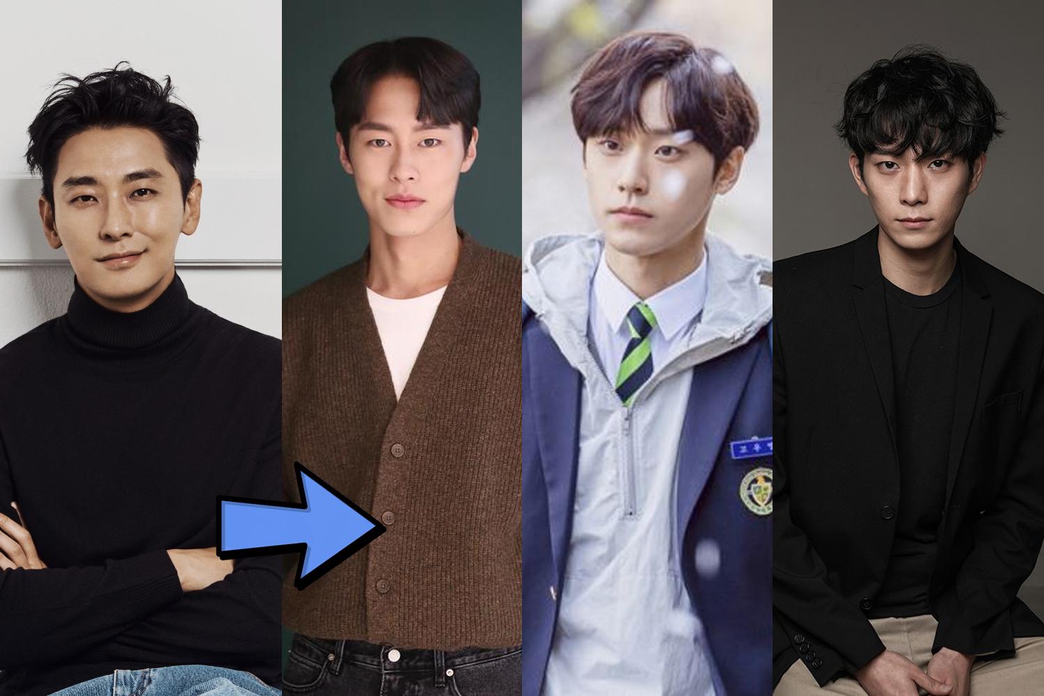 潛在《宮》重拍劇男主角候選，依次為李宰旭、李到晛、金永大，戲服及正式服裝照。