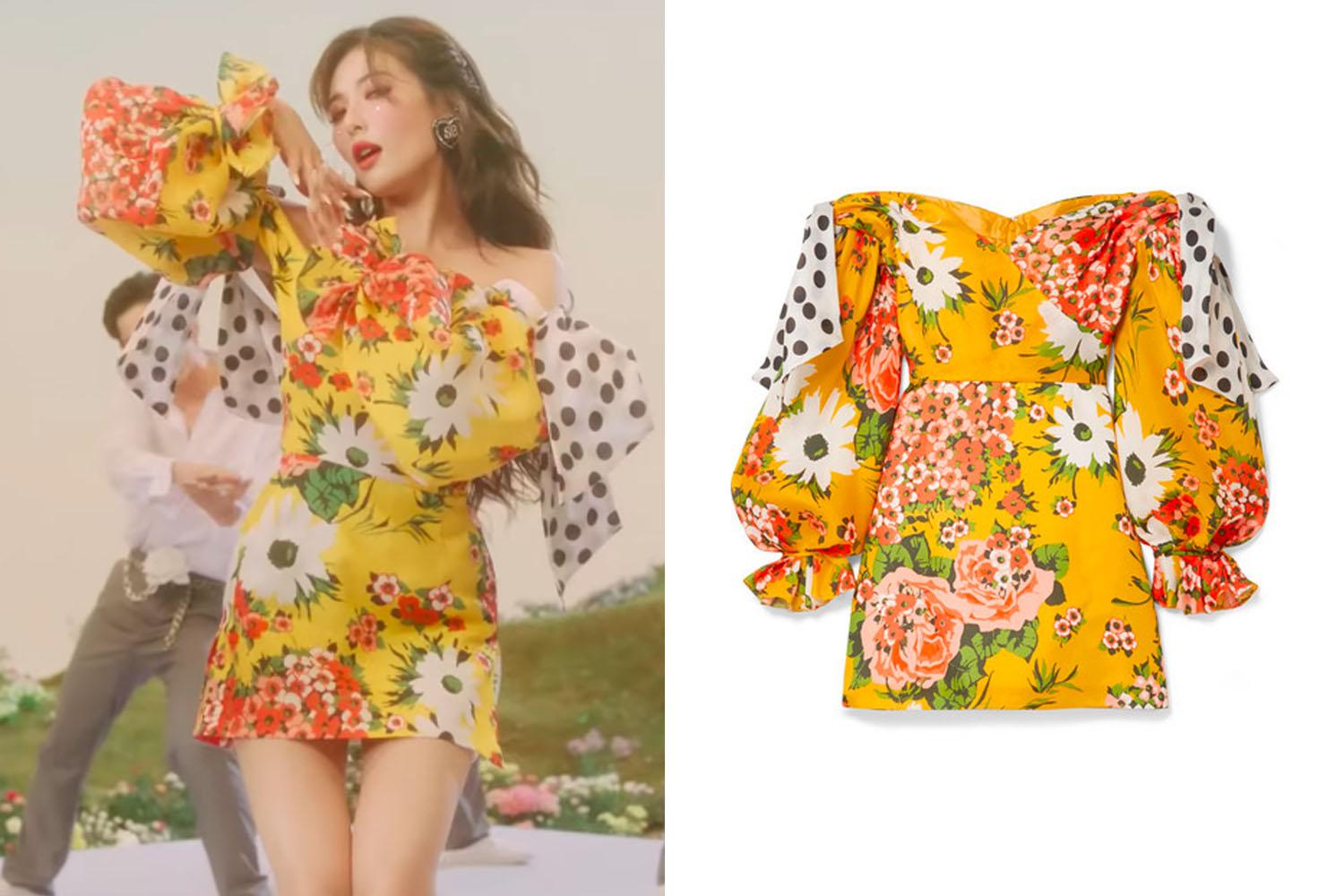 ชุดฮยอนอาจากแบรนด์ CAROLINA HERRERA