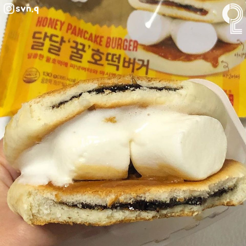 糖馅煎饼汉堡的夹层展示