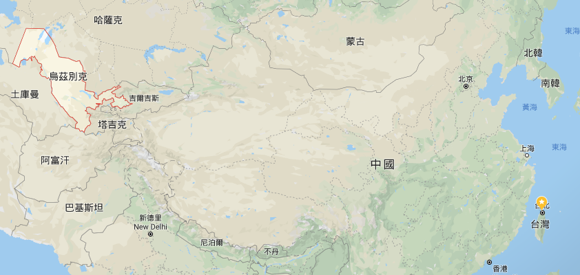 圖片説明：地圖顯示中亞和東亞地區，強調烏茲別克在韓國跨國婚姻中的特殊性。