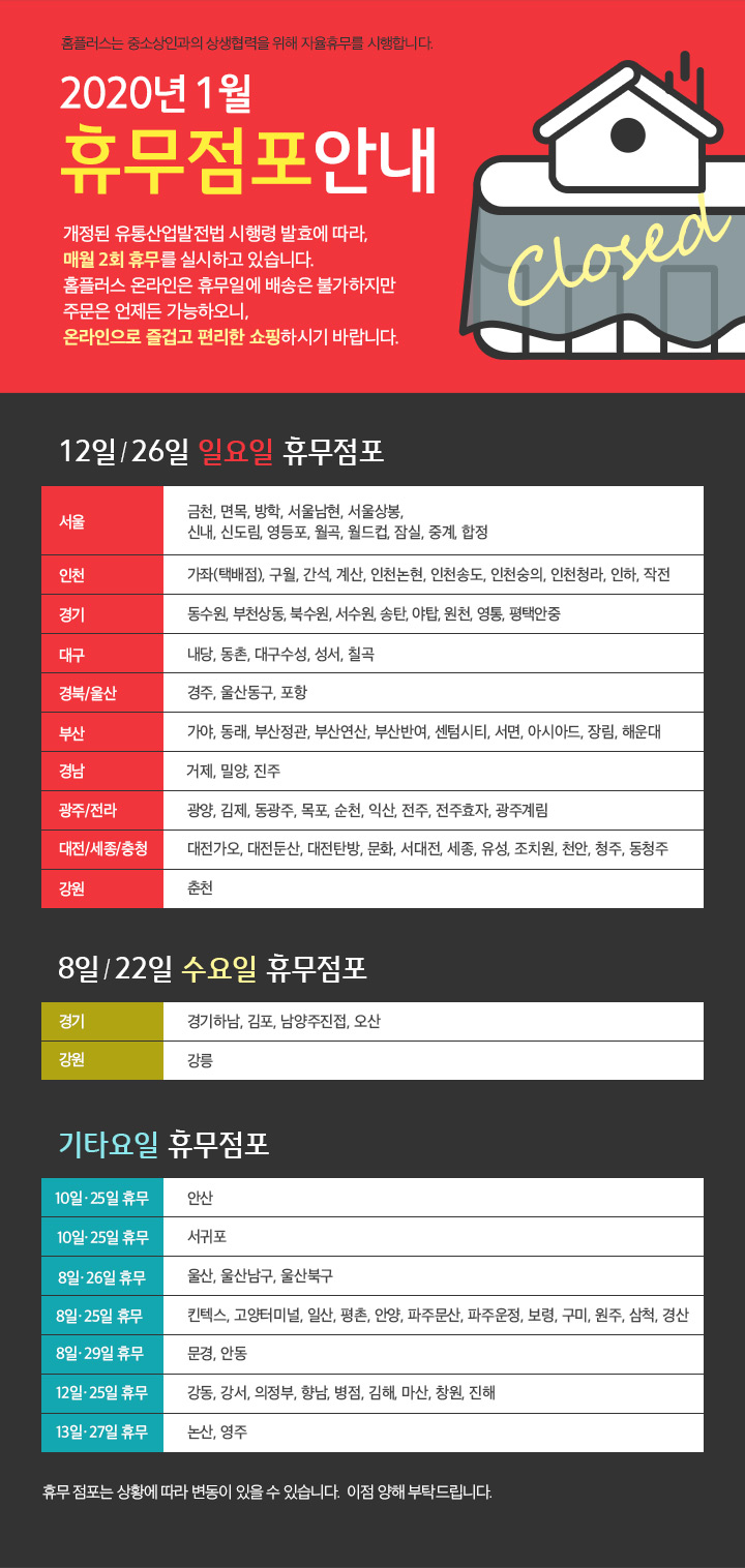 วันหยุดเดือนมกราคม 2025 และช่วงซอลลัลของ Lotte, HomePlus, Emart และห้างสรรพสินค้า