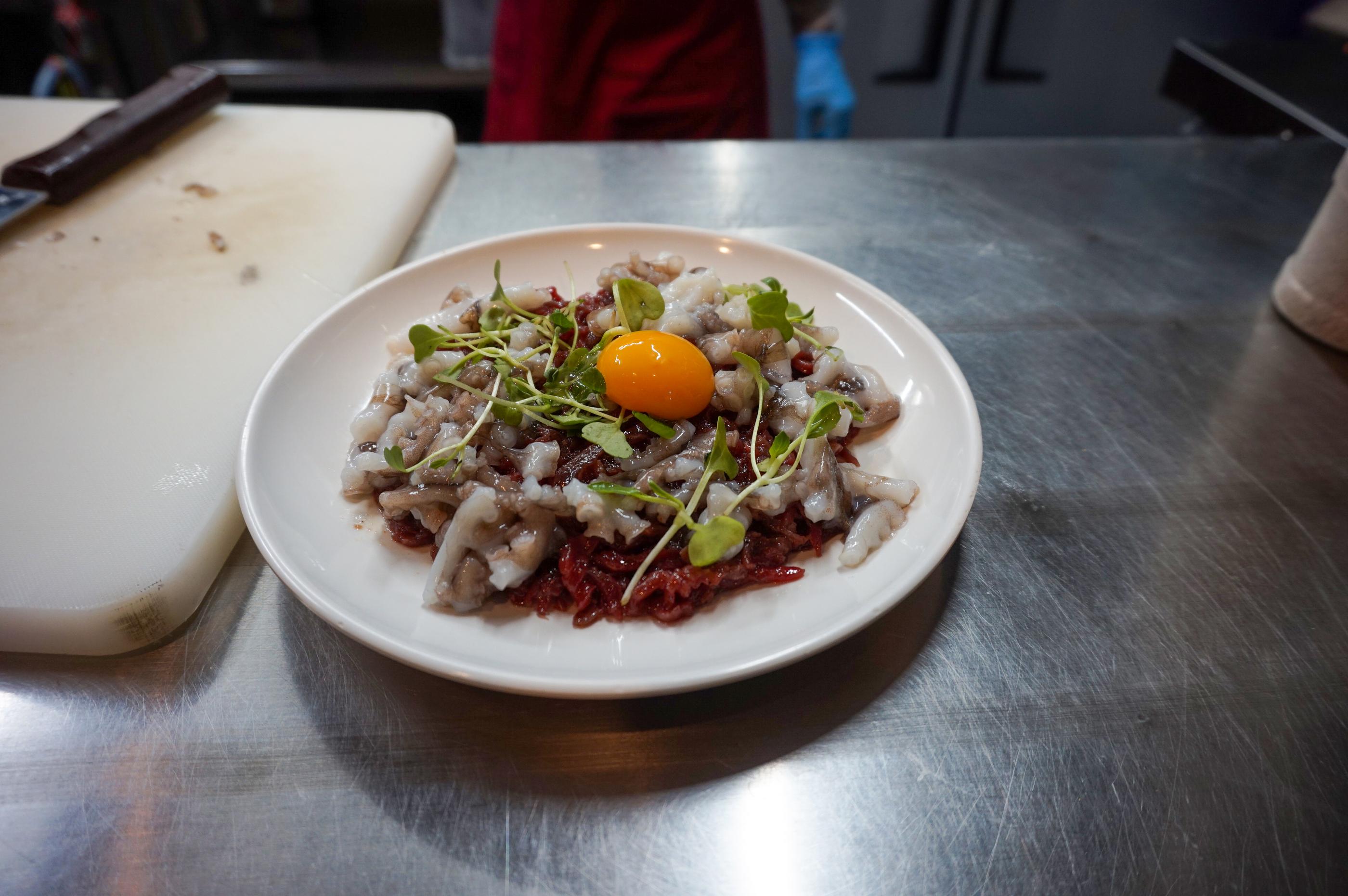 Sungwoo Yookhui | Gwangjang Market, Flavourful raw beef and live baby octopus