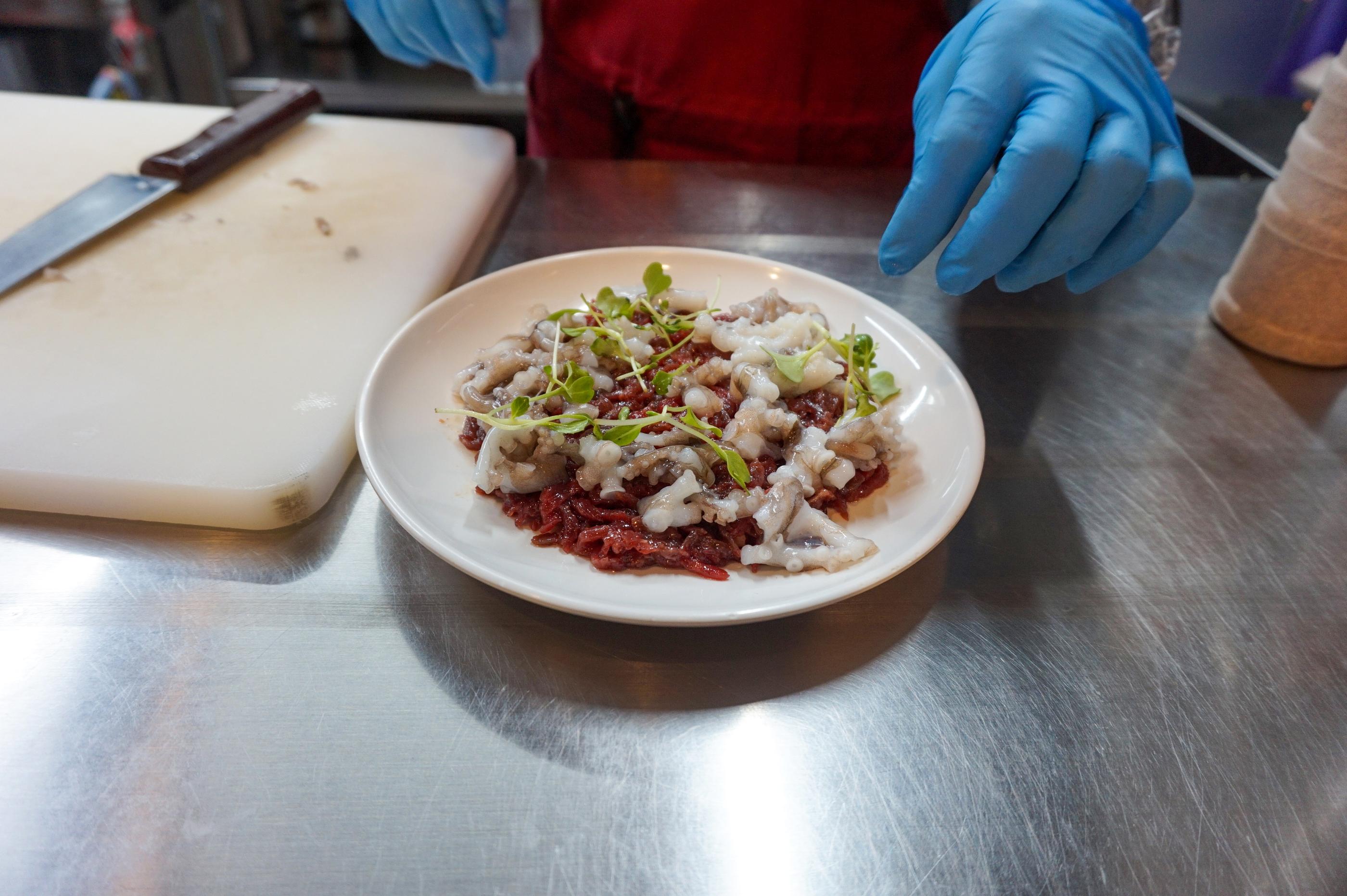 Sungwoo Yookhui | Gwangjang Market, Flavourful raw beef and live baby octopus