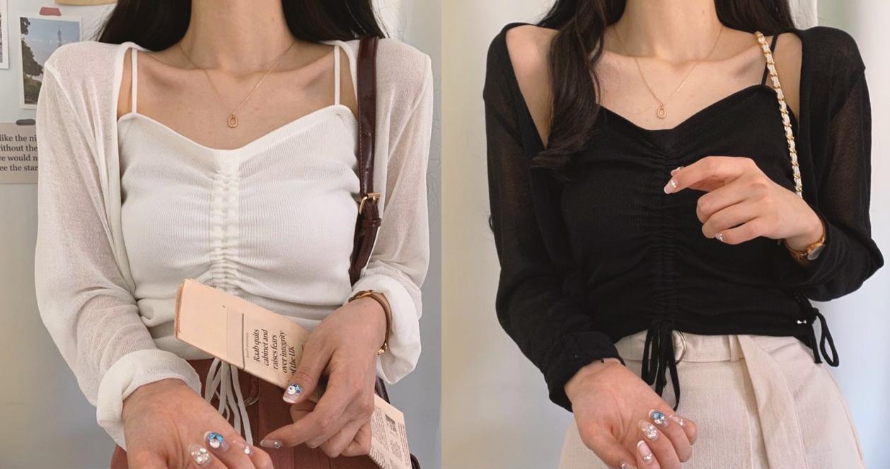 Set áo dây và cadigan Hàn Quốc 