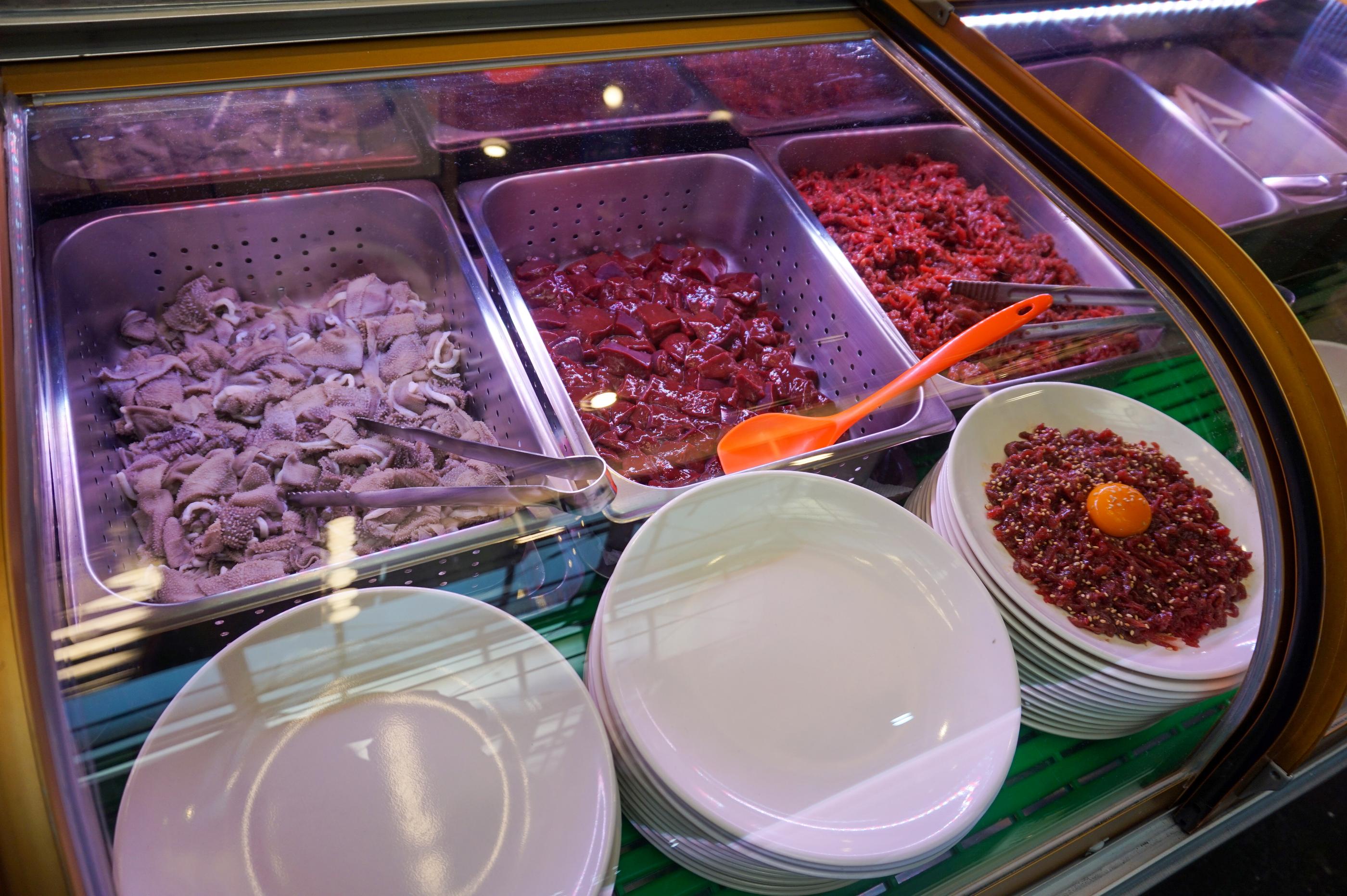 Sungwoo Yookhui | Gwangjang Market, Flavourful raw beef and live baby octopus