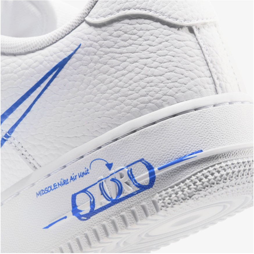 Nike Court Royale สีแดงน้ำเงินที่เป็นลุคมีสไตล์กับดีไซน์ชัดเจน