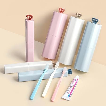Travel toothbrush and toothpaste set