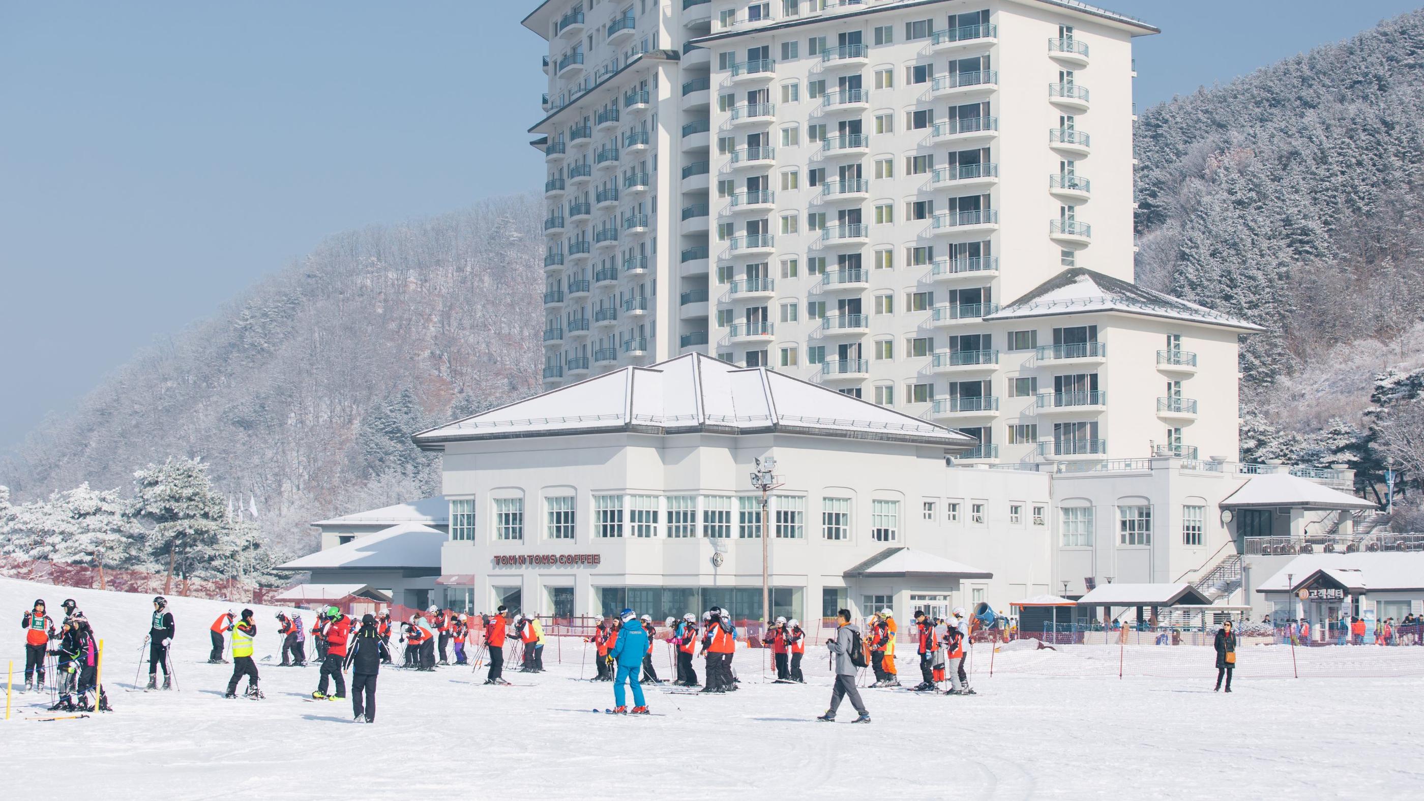 エリシアン江村スキー場のリゾート全景