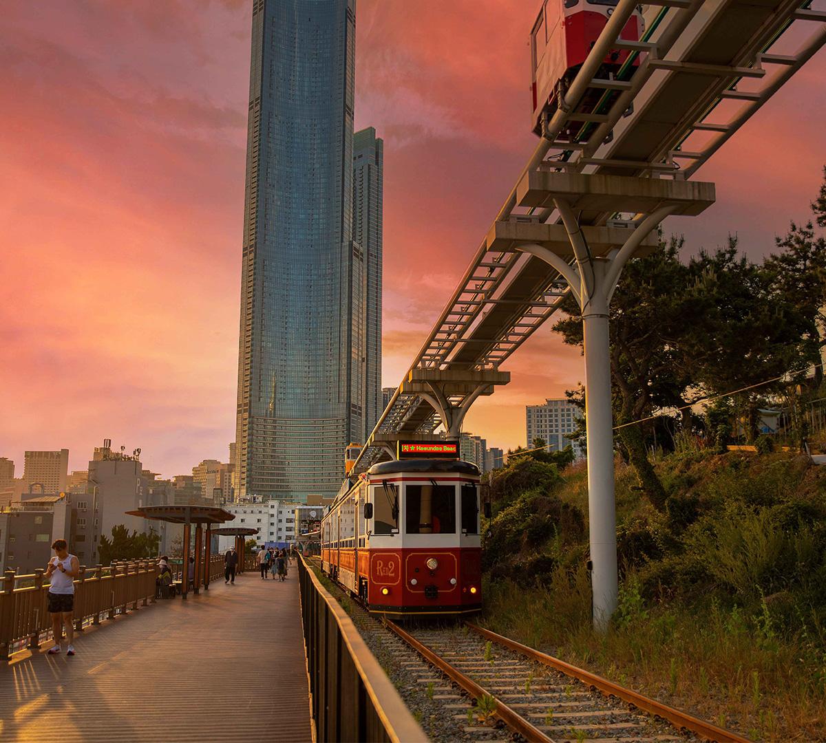 日落海雲台空中膠囊列車/釜山夜景一日遊（釜山出發）