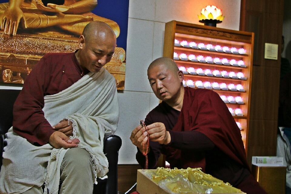 monks, prayer beads