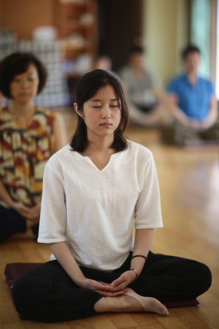 woman meditating