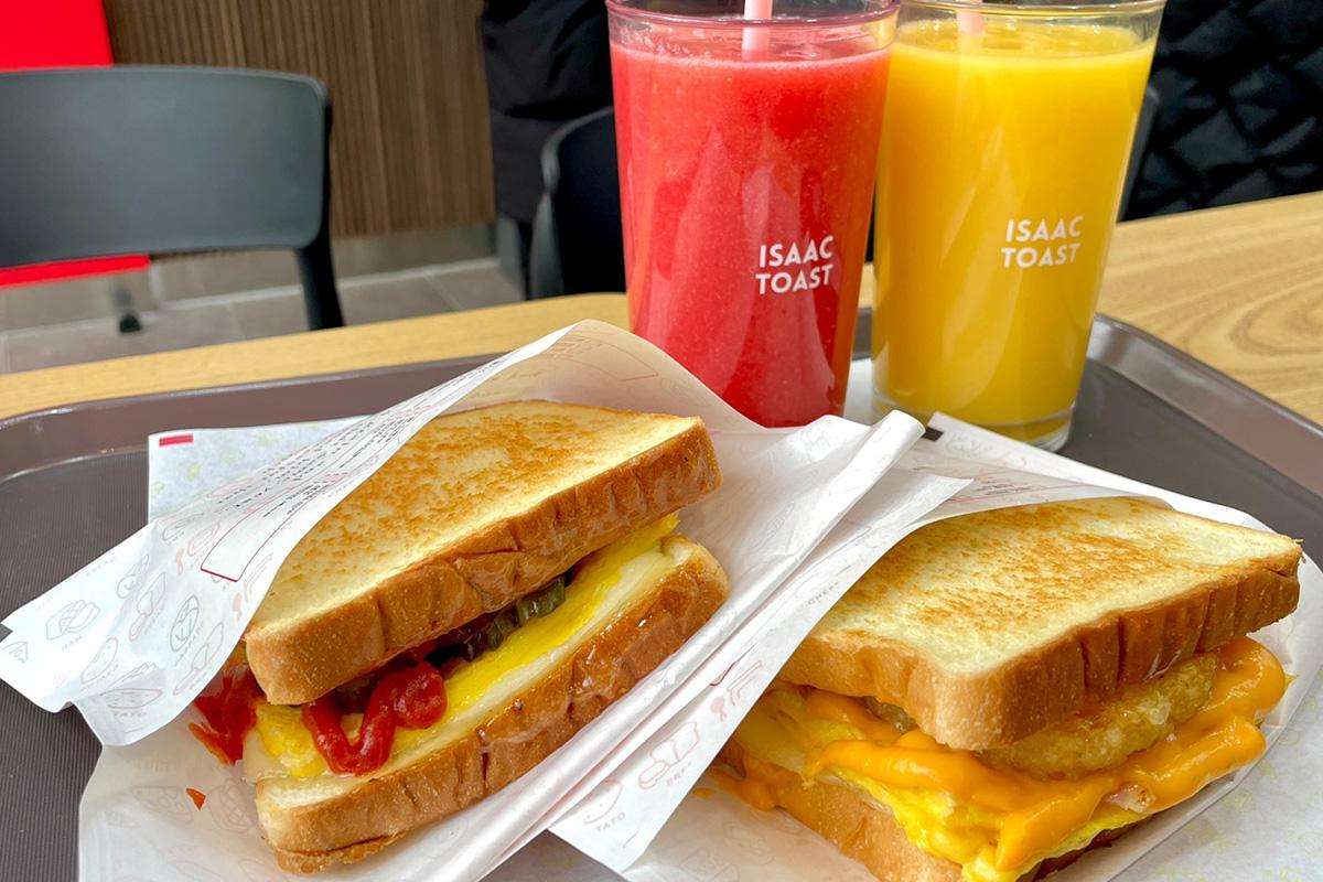 Isaac Toast menu and ordering area