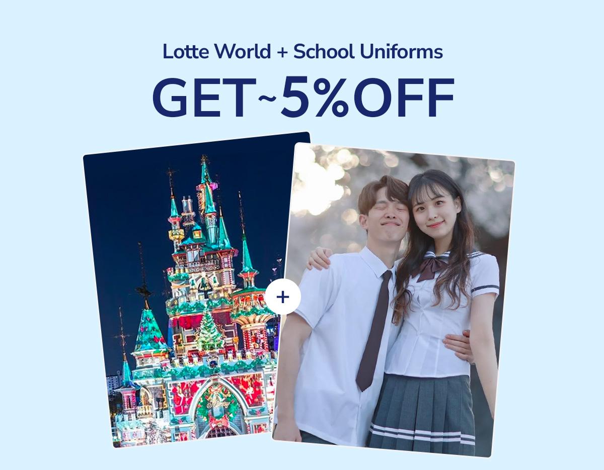 Pase de día completo Lotte World + uniformes escolares de Gangnam-image