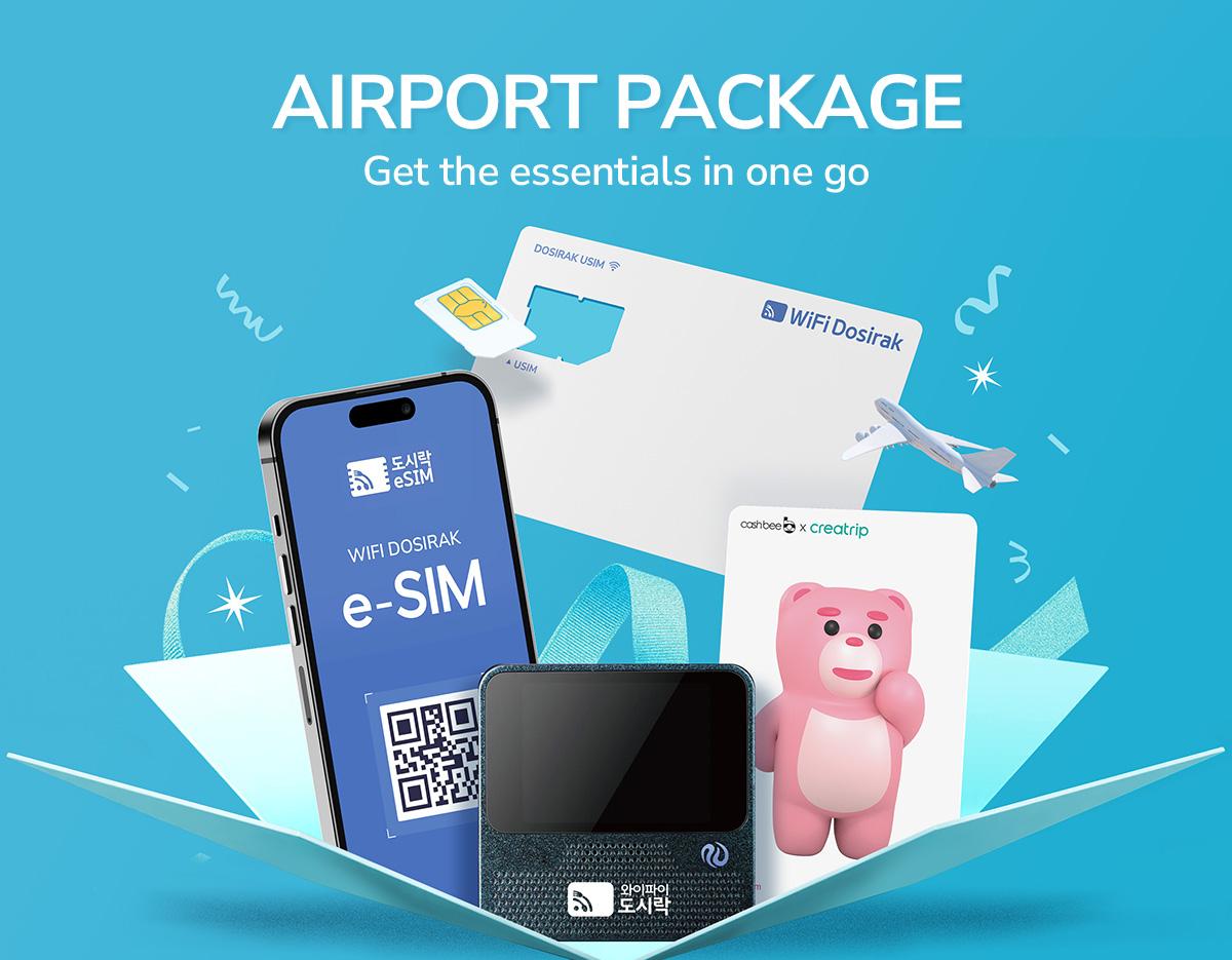 Airport Package | Pick-up your SIM card and transit card all at once at the airport!