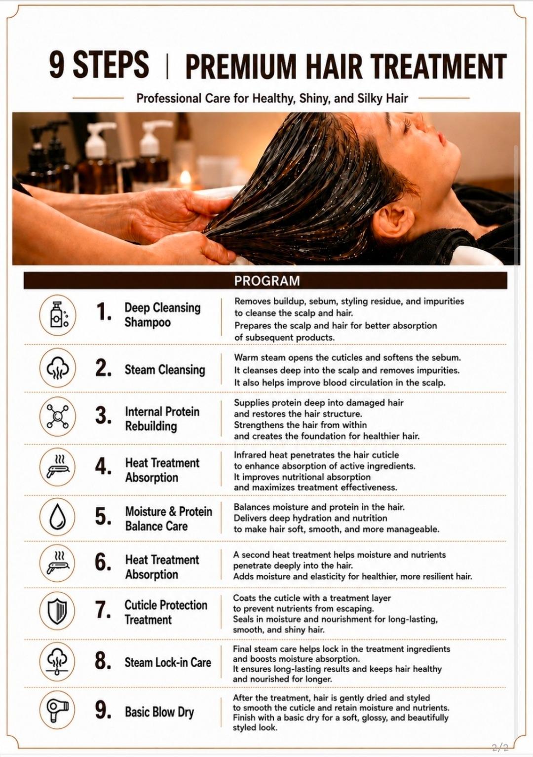 9-step premium hair treatment program