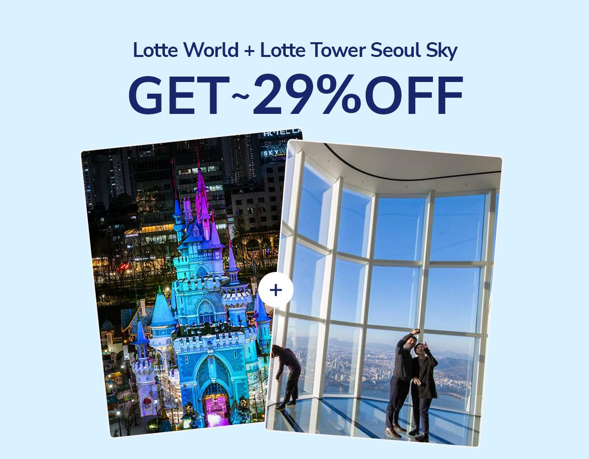 Lotte World Full Day Pass + Lotte Tower Seoul Sky Observatory Ticket