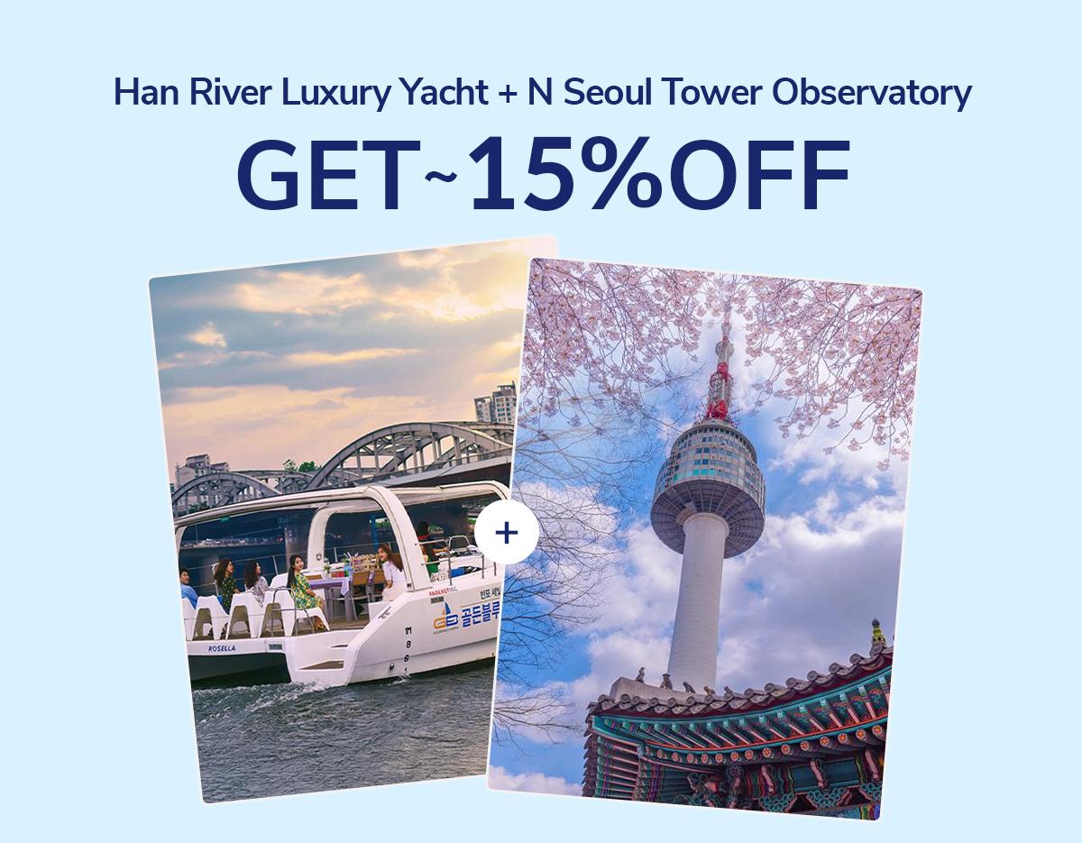 Han River Yacht Experience + N Seoul Tower Observatory Admission Ticket-image