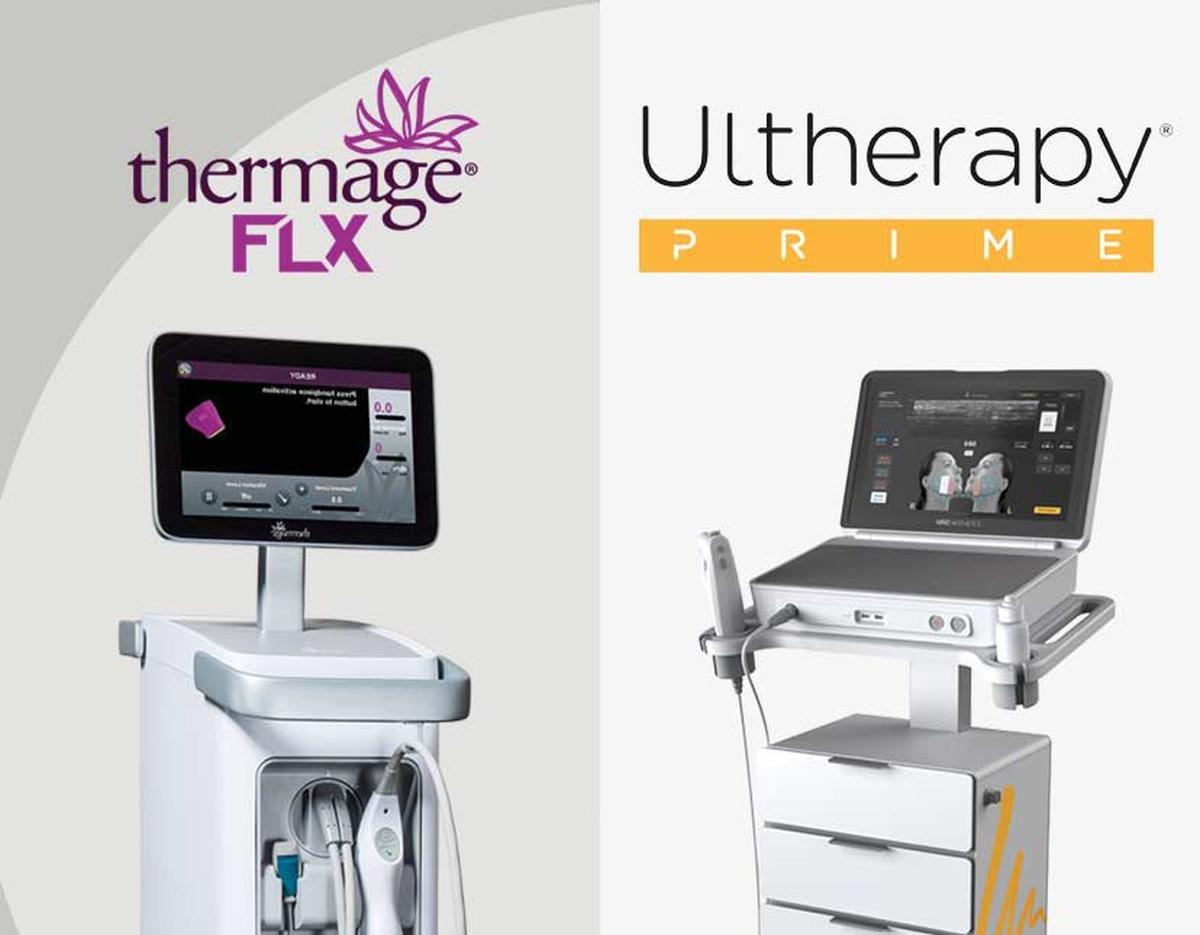 Thermage FLX and Ultherapy Prime treatment devices