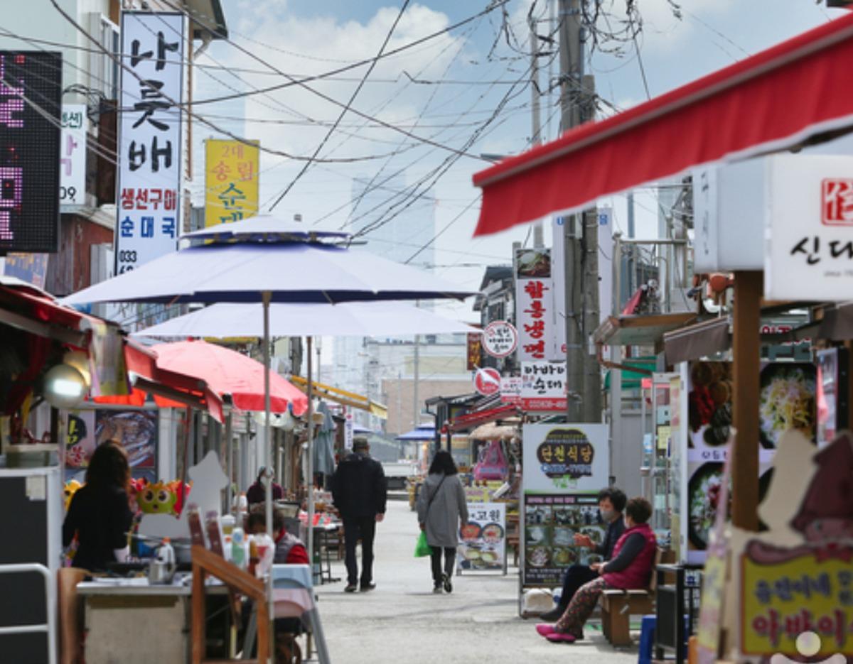 Sokcho beach and landmark