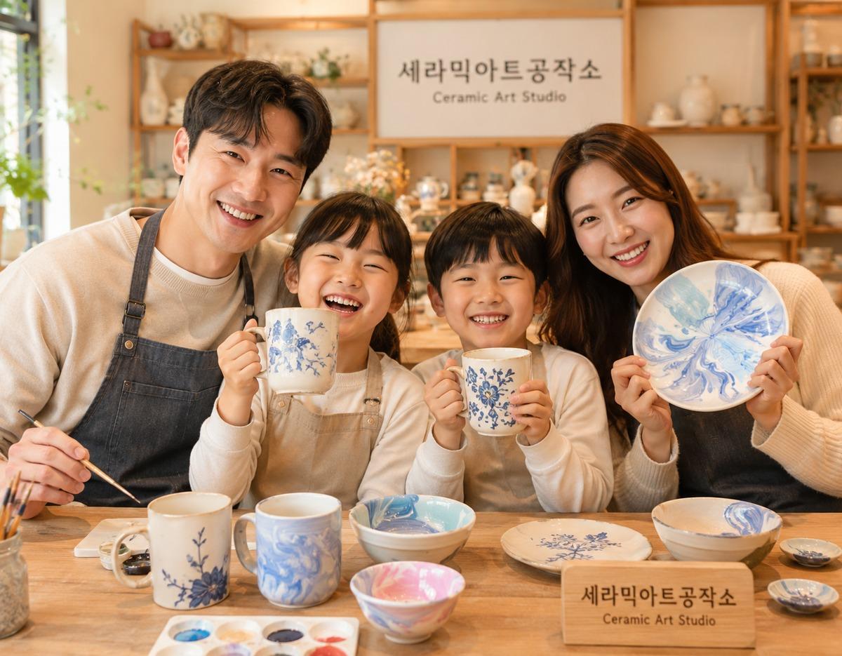 도자기 핸드페인팅 작품