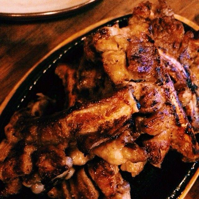 delicious mixed grill dish with pork, chicken, and seafood at Apilip, a popular restaurant in Yeonnam-dong, Korea.