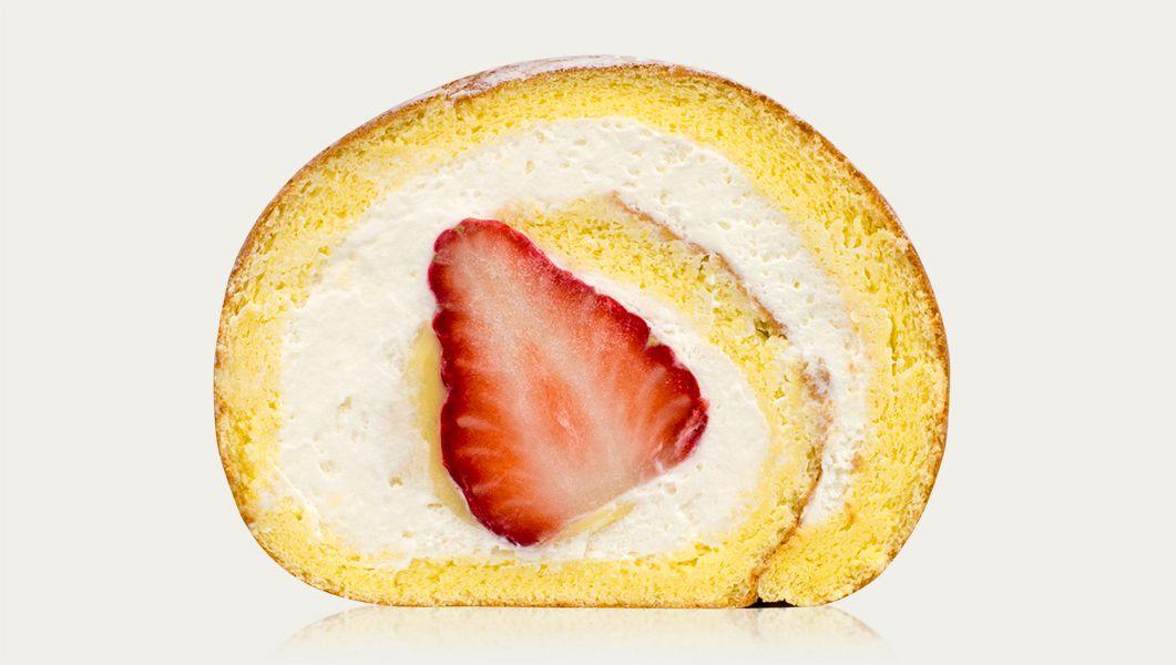 Cookie Monster enjoying strawberry dessert with Rangpur citrus fruit and natural ingredients in Seoul, Korea.