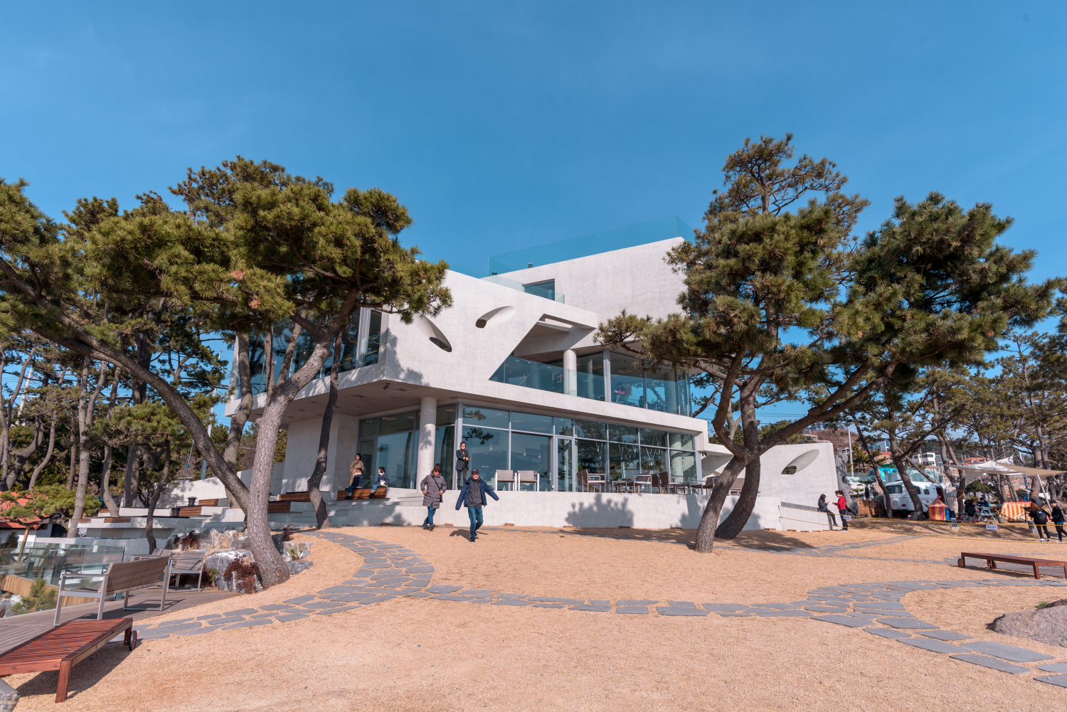 Vista al océano desde el café