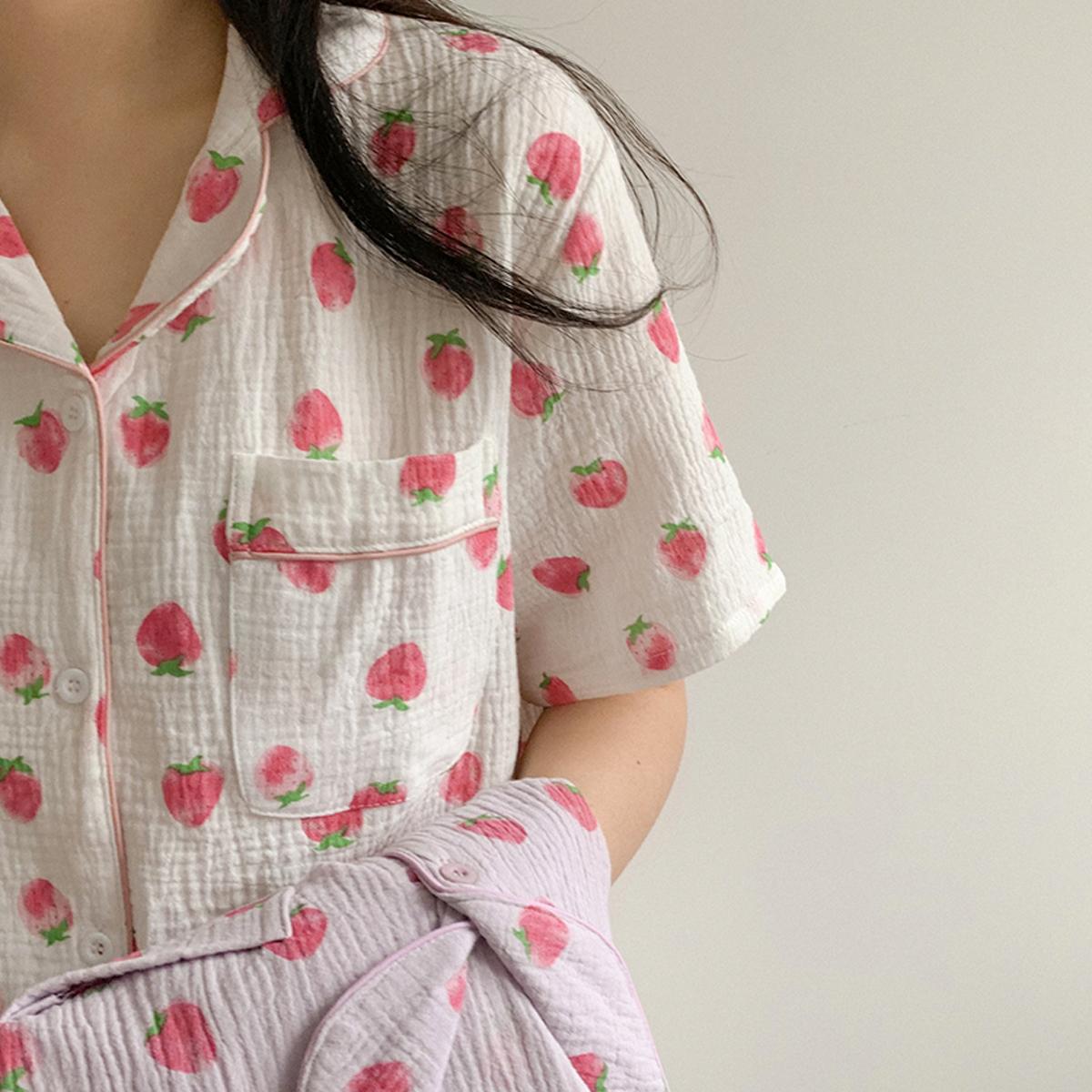 My Berry短袖睡衣套裝（白色）