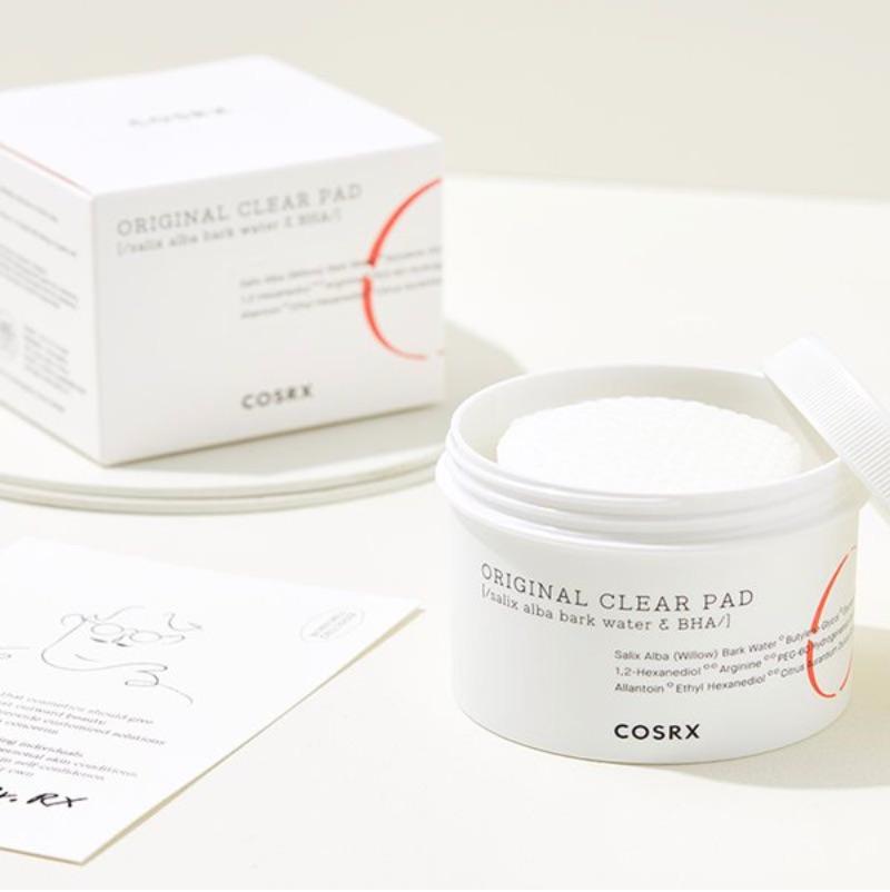 korean brand COSRX's one step original clear pads container and box