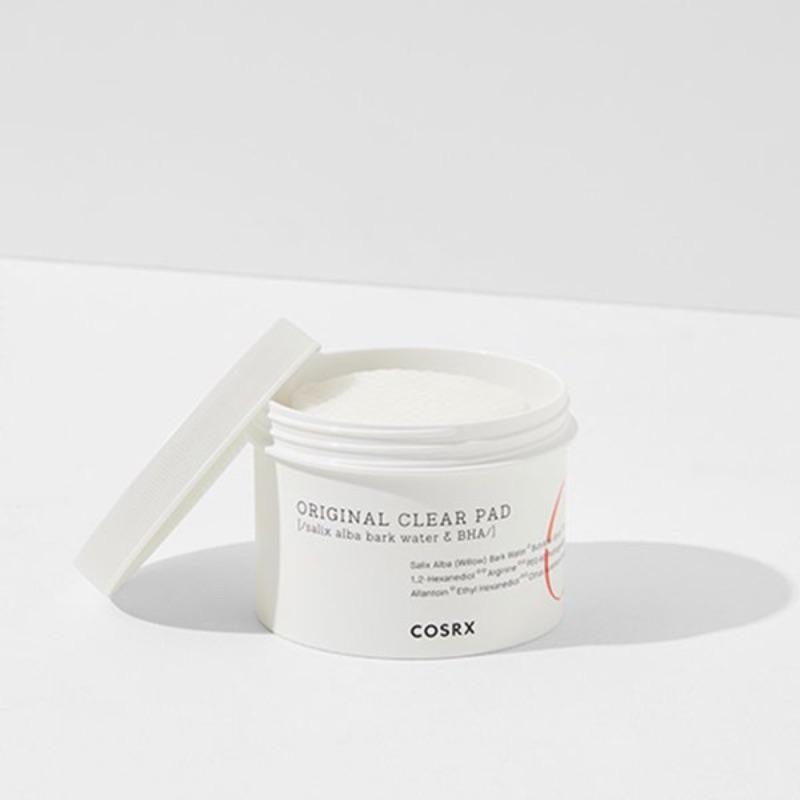 korean brand COSRX's one step original clear pads opened container 