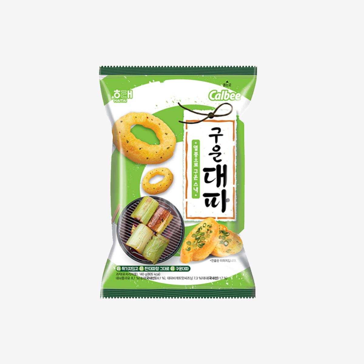 korean brand haitai's Roasted Green Onion Snack bag