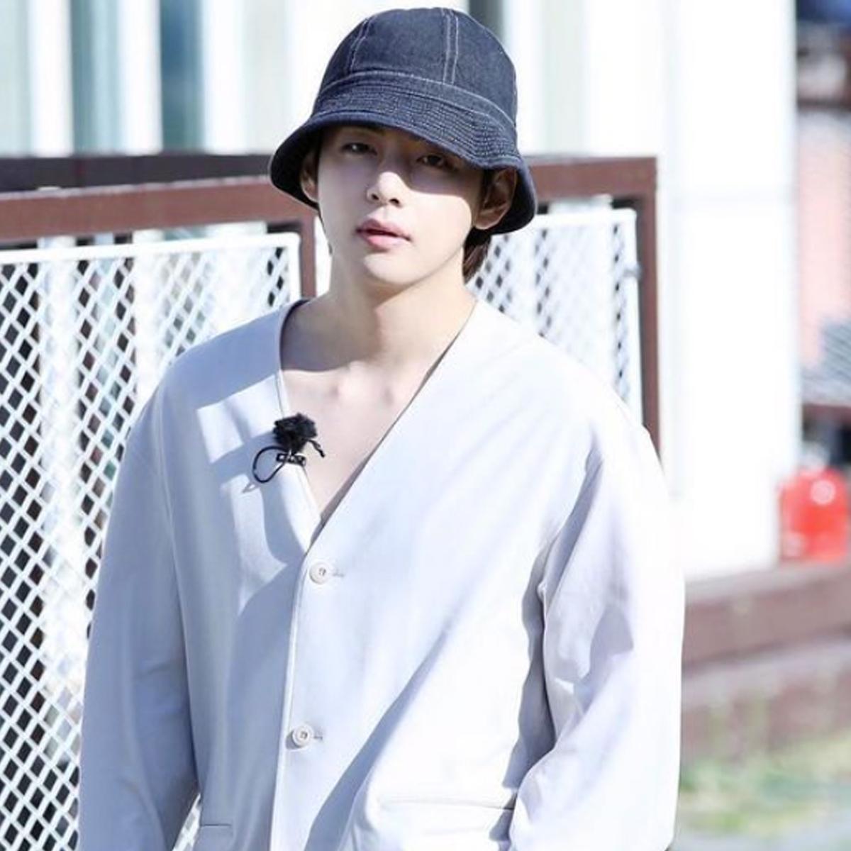 《BTS V&RM同款》 條紋漁夫帽