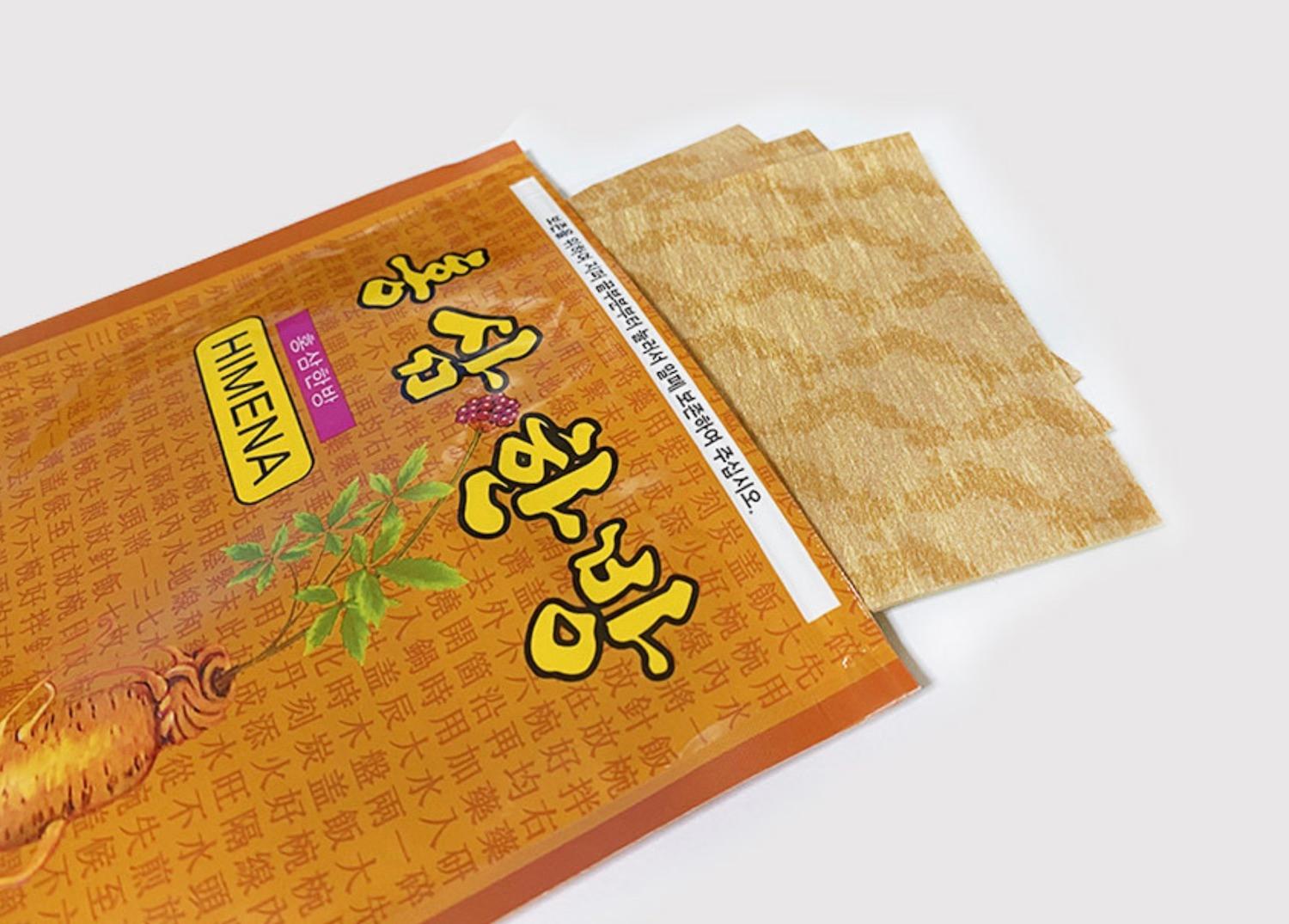 korean brand himena red ginseng patch pack and patches slightly out