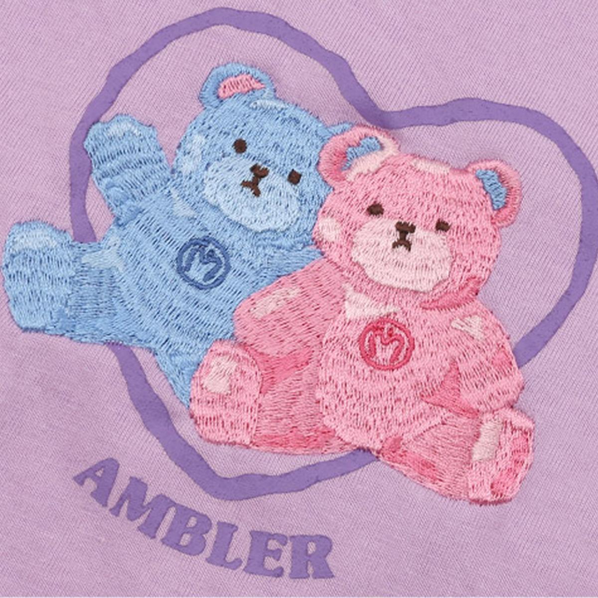 愛心小熊短袖T恤（紫色）