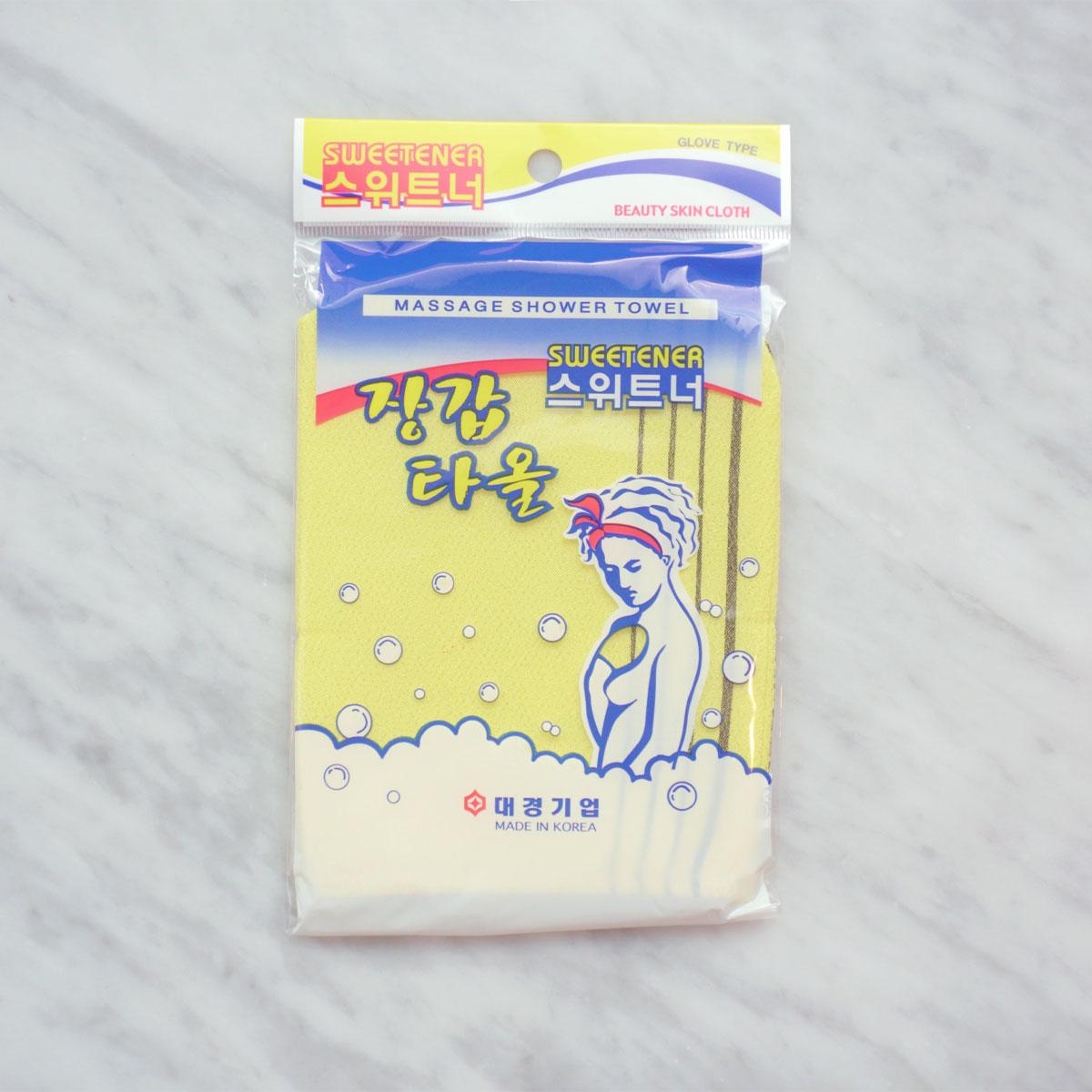 韓國搓澡手套（黃色）