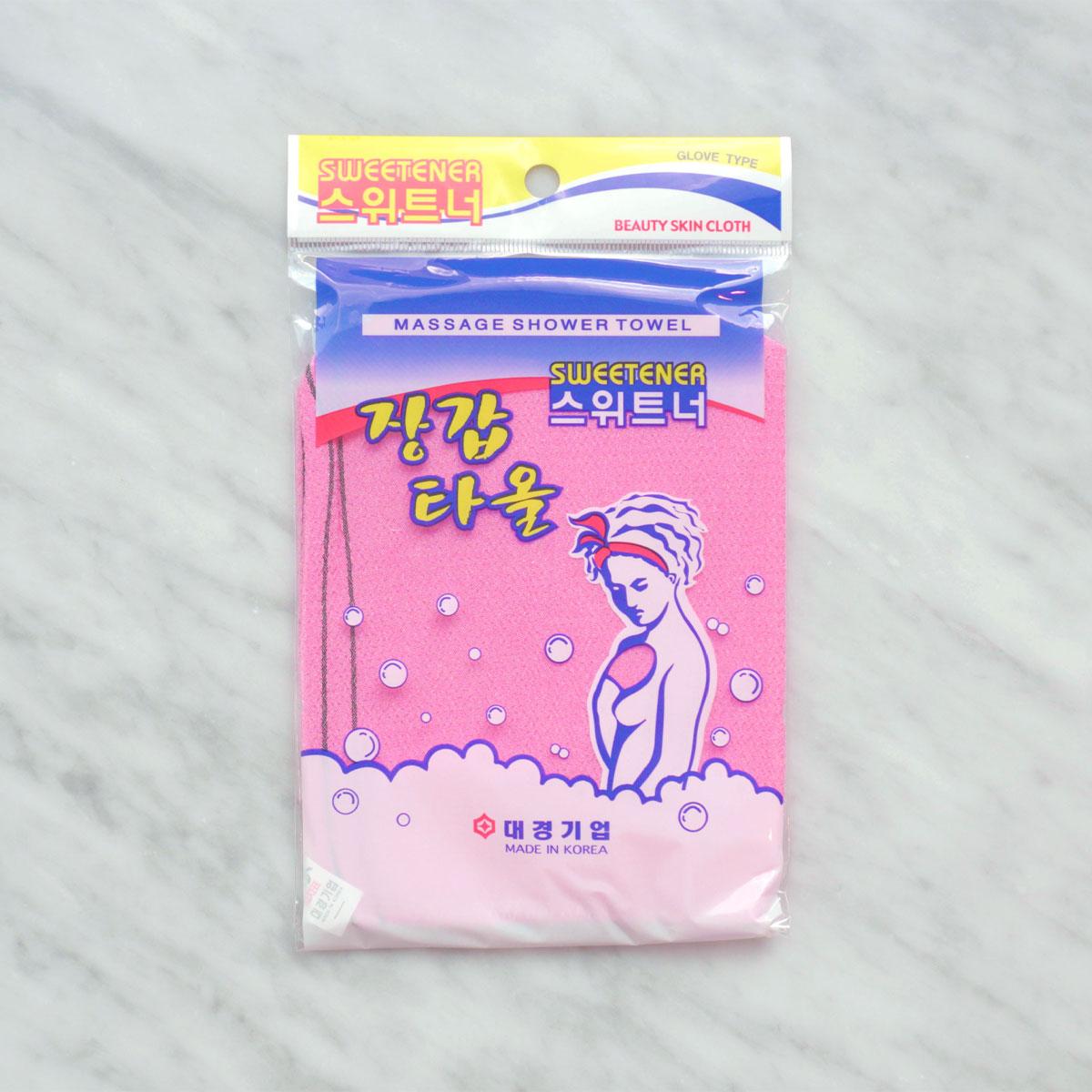 韓國搓澡手套（粉紅色）
