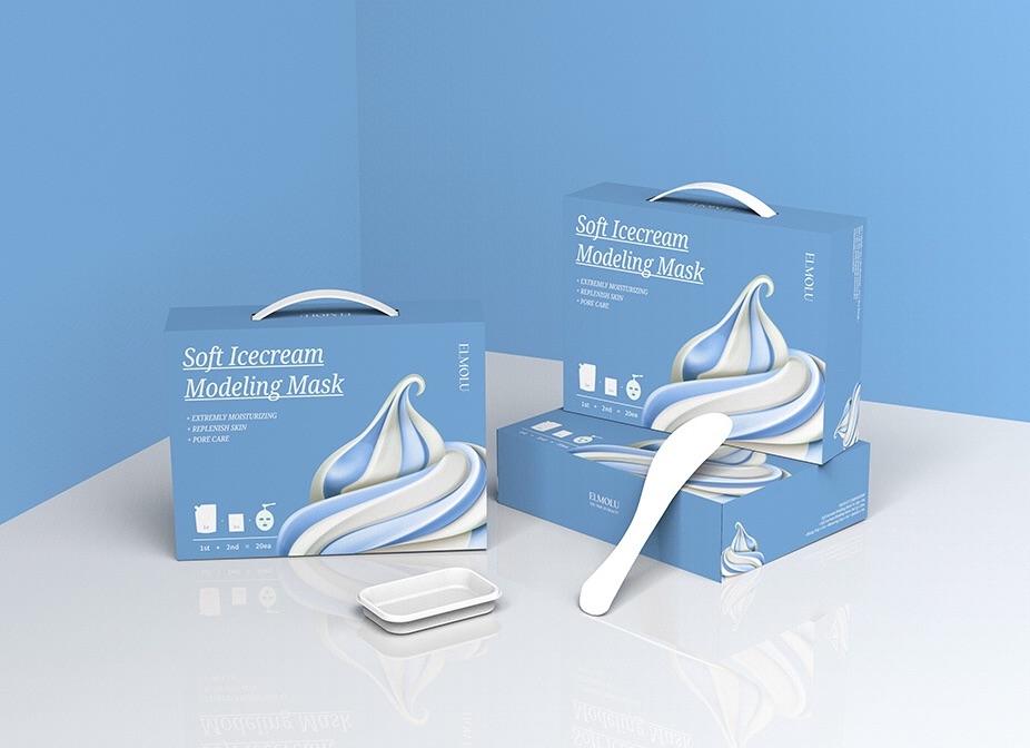 Korean brand elmolu soft icecream modeling mask packs