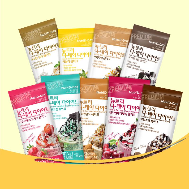 korean brand nutri d-day Diet Shake Happy Mix (14pack) flavor options
