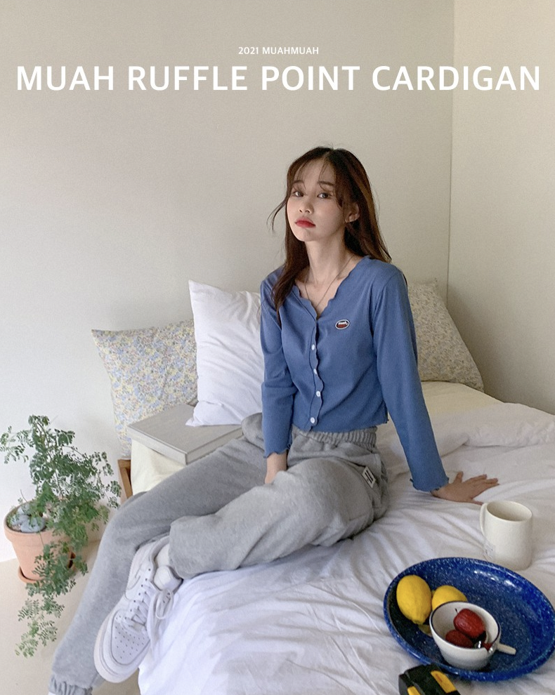 คาร์ดิแกน Ruffle Point สี Blue