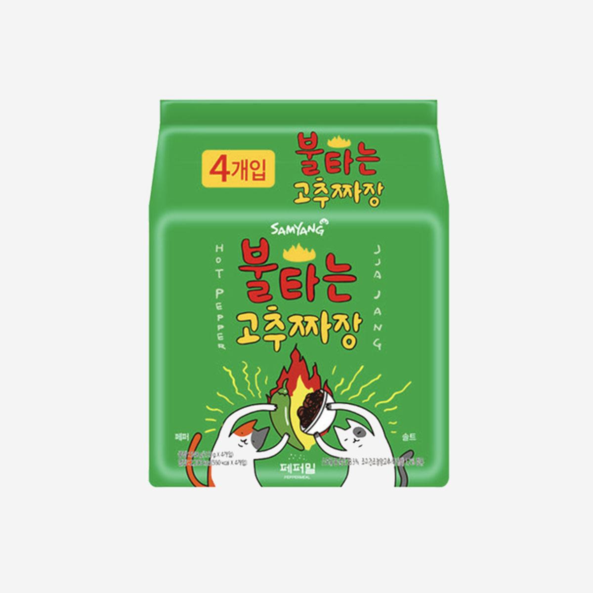 Hot pepper jjajang | Mì tương đen trộn ớt cay Hàn Quốc (4 gói)