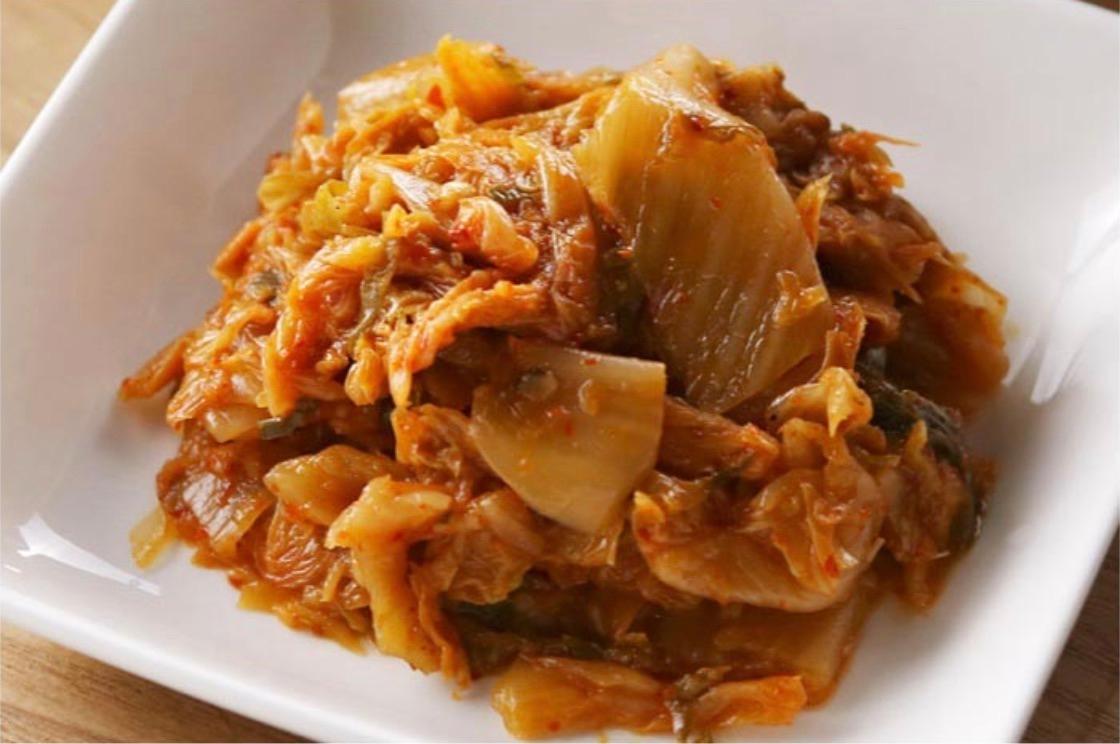 stir-fried kimchi on a plate