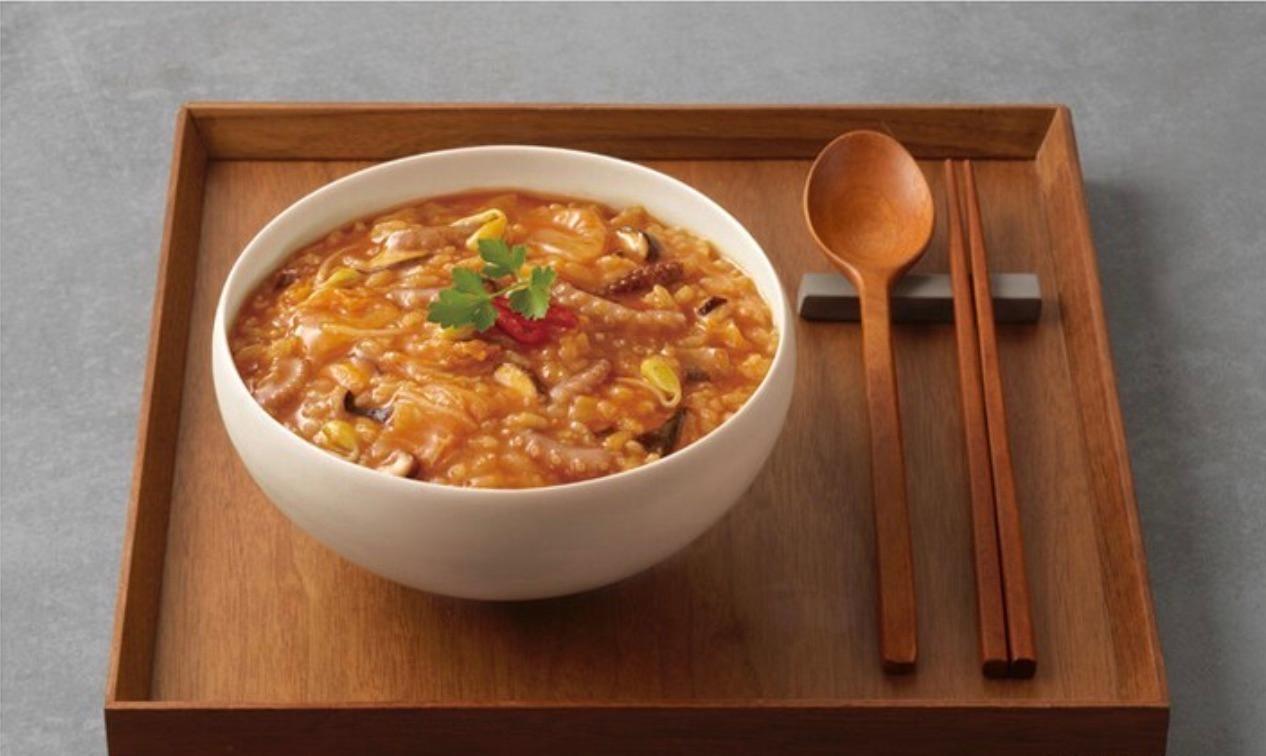 Korean brand bibigo's kimchi octopus porridge