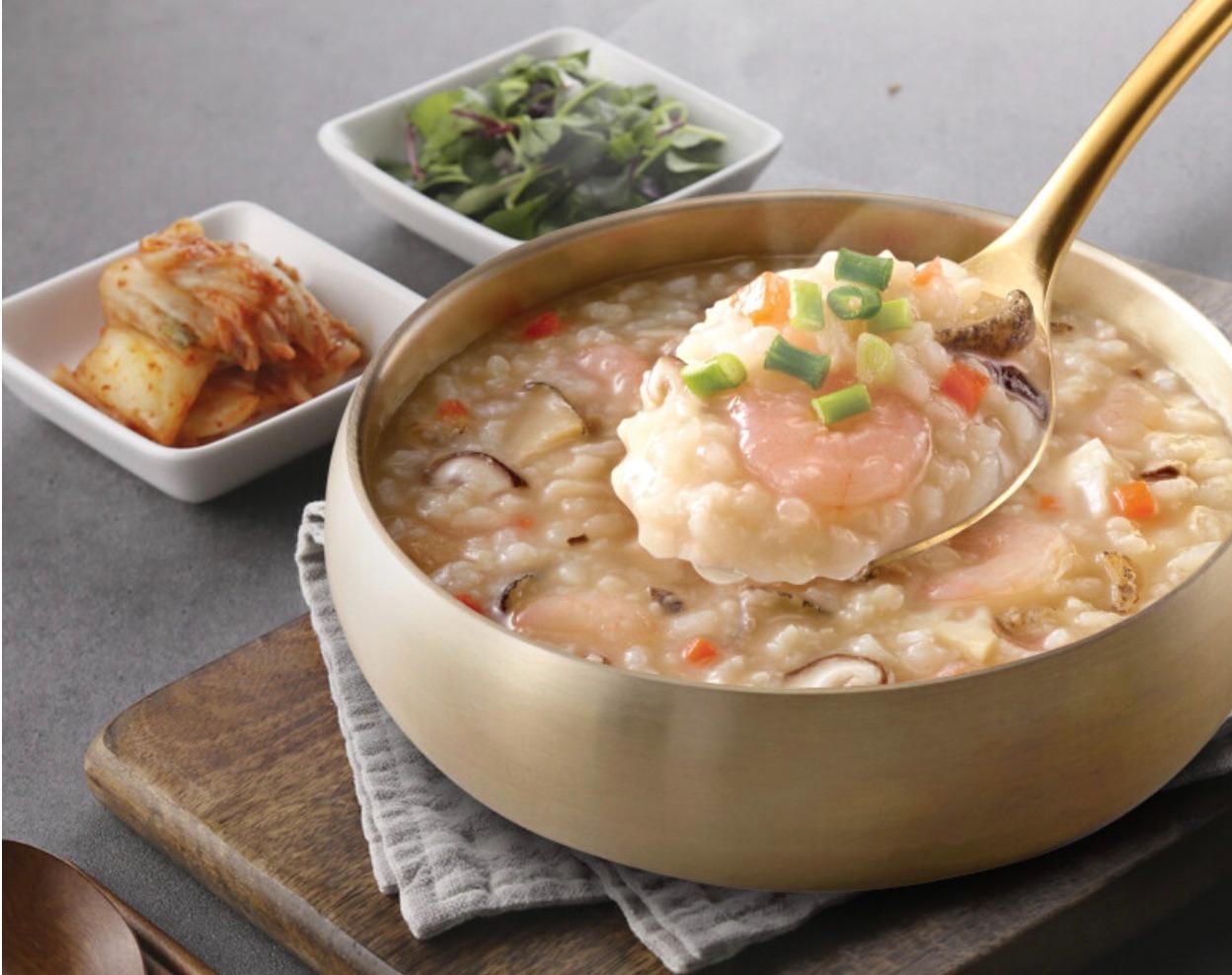 korean brand bibigo's samseon seafood porridge 
