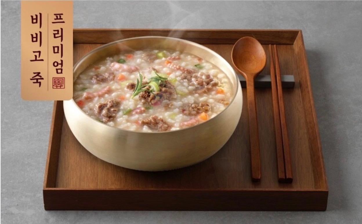 Korean brand bibigo' bulgogi and octopus (bulnak) porridge 