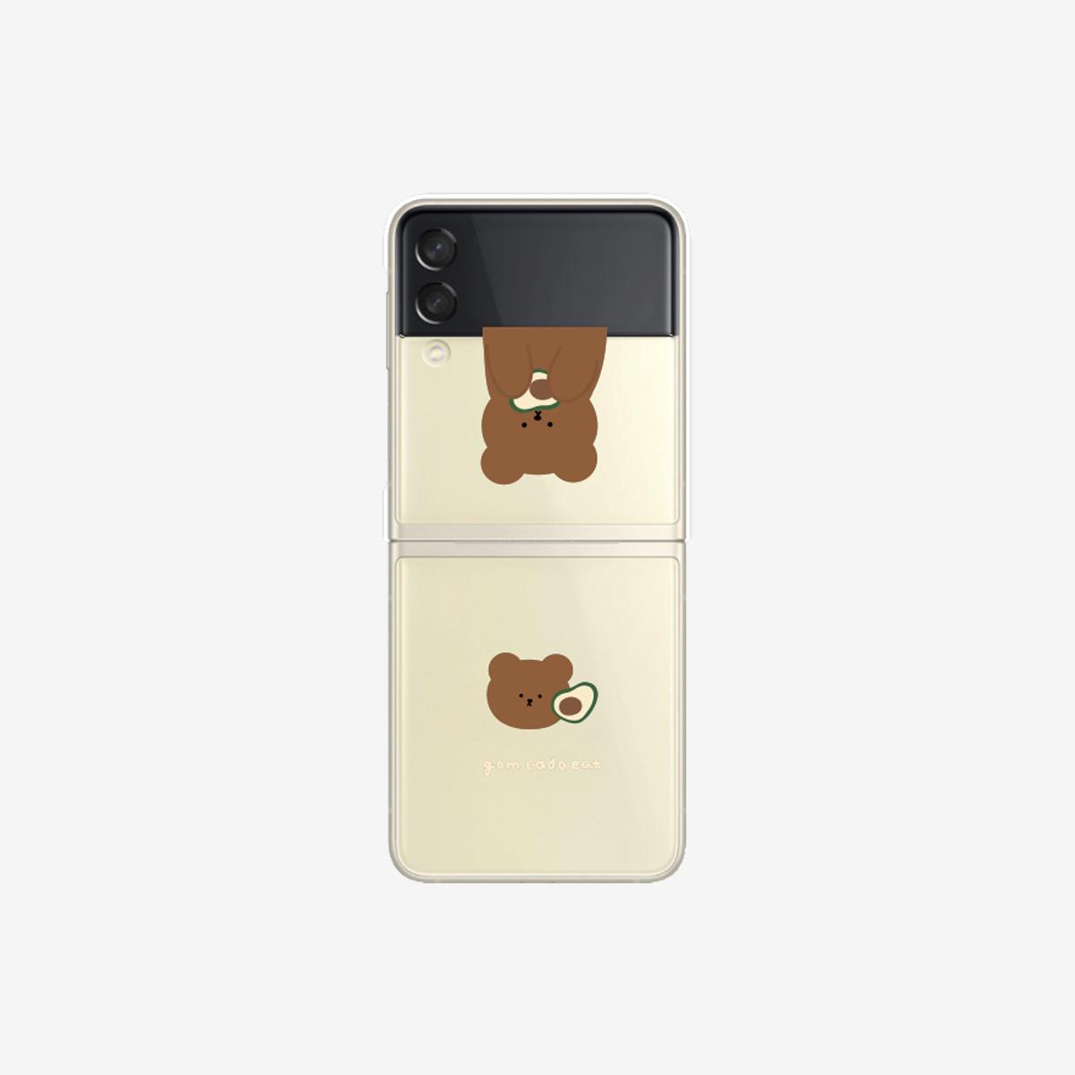 Galaxy Z Flip 3 為食熊與牛油果手機殼
